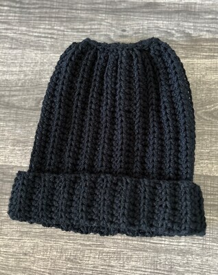 Ribbed Bun Beanie Winter Hat - image1